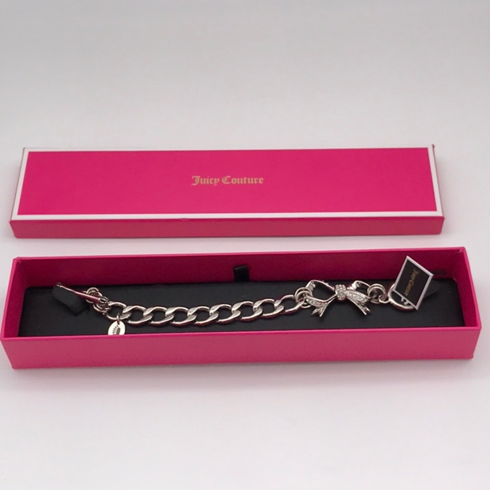 NWT JUICY COUTURE PAVE BOW STARTER TOGGLE BRACELET